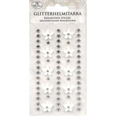 J.K. Primeco Flower and pearls white Rhinestone sticker