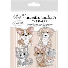 J.K. Primeco 4pcs Cats and Dogs Diamond Painting Sticker