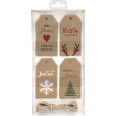 J.K. Primeco Gift tag set Joulu uusioruskea 20pcs
