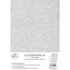 J.K. Primeco Glitter paper A4 silver 5pcs