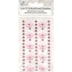 J.K. Primeco Flower and pearls light pink Rhinestone sticker