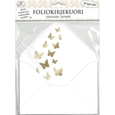 J.K. Primeco 10kpl C6 Perhoset kulta Foliokirjekuori