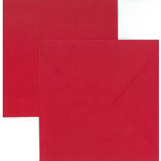 Folded card + envelope square red 5+5
