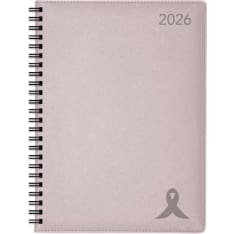 Pink ribbon Rose Gold A5 2026 annual calendar