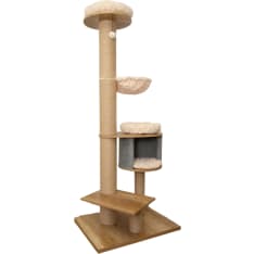 Viksu cat's 178 cm beige climbing tree with 3 beds and a nest