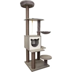 Viksu cat's 164 cm gray climbing tree with 3 beds and a nest