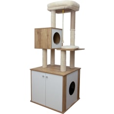 Viksu cat's 150 cm climbing tree with cabinet, 2 beds and a nest