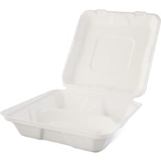 A. Green 230x230x74 mm 50 pcs 3-part lunch box