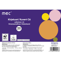 M.E.C 100kpl C6 kirjekuori liimanauhalla