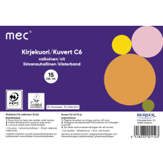 M.E.C 15kpl C6 kirjekuori liimanauhalla