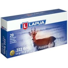 Lapua 222 Rem 3.6g SP 20pc cartridge