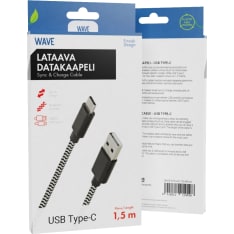 Wave braided 1.5 m charging USB-C data cable