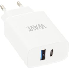 Wave pikalataava 20W USB C + USB A verkkolaturi