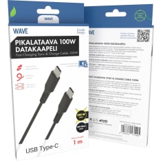 Wave 1 m 100W pikalataava USB-C datakaapeli