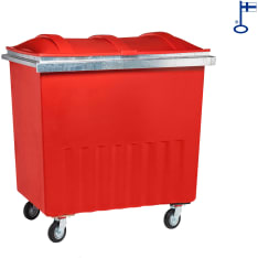 Inora 660 L red waste container