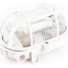 Wall light, E27 max 40W, white, oval, with grid