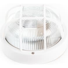 Wall light, E27 max 40W, white, round, with grid