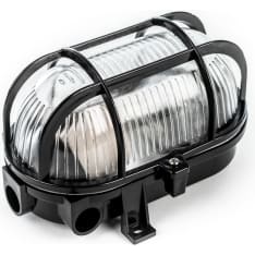 Wall light, E27 max 40W, black, oval, with grid