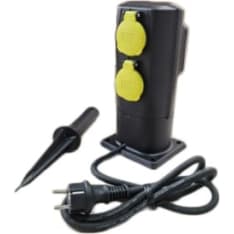 Emax 1.4m IP44 4-part socket with ground spike