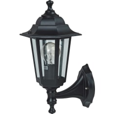 Lantern light, 6-glass E27 in black with bottom mount