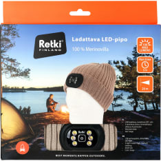 Retki LED ladattava Beige merinovillapipo