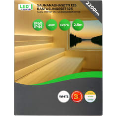 Led Energie valkoinen 2,5m 2700K 10W/m IP44/65 himmennettävä LED-saunanauhasetti