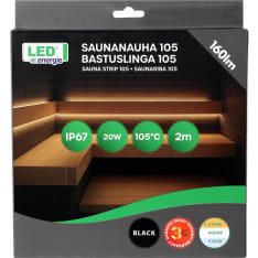 Led Energie musta 2m 2700K 10W/m IP67 LED-saunanauha
