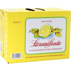Laitilan Sitruunasooda 0,33L 12-pack sitruunanmakuinen limonaadi