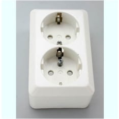 ABB Jussi IP20 2-is maadoitettu pintapistorasia