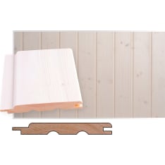 Maler Art 14x120x3600 STP-10 Terveoksainen kuusi valkolakattu sisustuspaneeli 5kpl/pkt