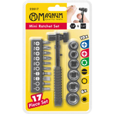 Magnum 1/4" 17-piece ratchet set
