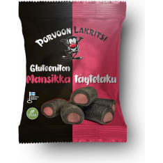 Porvoon Lakritsi Mansikka 150 g täytelakritsi