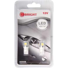 C-Bright 12V KW2,1X9,5d valkoinen LED polttimopari