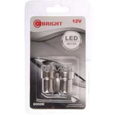 C-Bright 12V BA15s valkoinen LED polttimopari