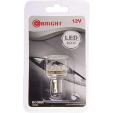 C-Bright 12V BA15s valkoinen LED-polttimo