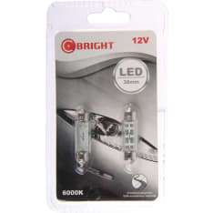 C-Bright 12V SV8,5-8 valkoinen LED-polttimopari