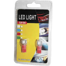 C-Bright 12V KW2,1X9,5d punainen LED polttimopari