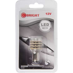 C-Bright 12V BA15s valkoinen LED-polttimo
