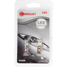 C-Bright 12V BA9s valkoinen LED polttimopari