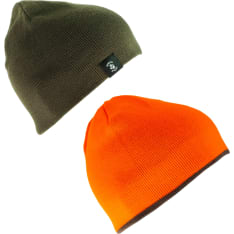 SnowFox reversible beanie, orange/green