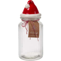 AmandaB Glass jar 25cm Santa hat
