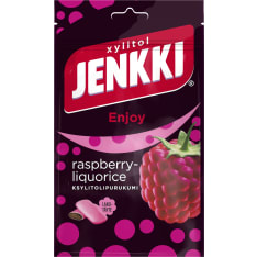 Jenkki Twisted Raspberry-Liquorice 100 g purukumi
