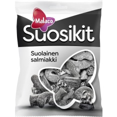 Malaco Suosikit suolainen salmiakki 230 g karkkipussi