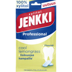 Jenkki Professional Cool Lemongrass + Fluoridi 90 g purukumipussi