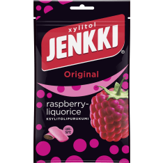 Jenkki Original Raspberry-Liquorice xylitol chewing gum 100g