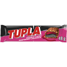 Tupla Double Layer Raspberry Liquorice suklaapatukka 48g