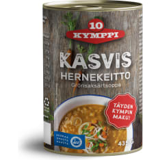 Ten 435g vegetable pea soup