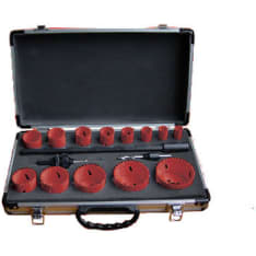 Tamo hole saw set in an aluminum case