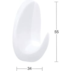 Habo 1040 2 pcs white plastic towel hook