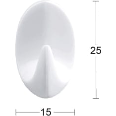 Habo 1045 6 pcs white plastic towel hook